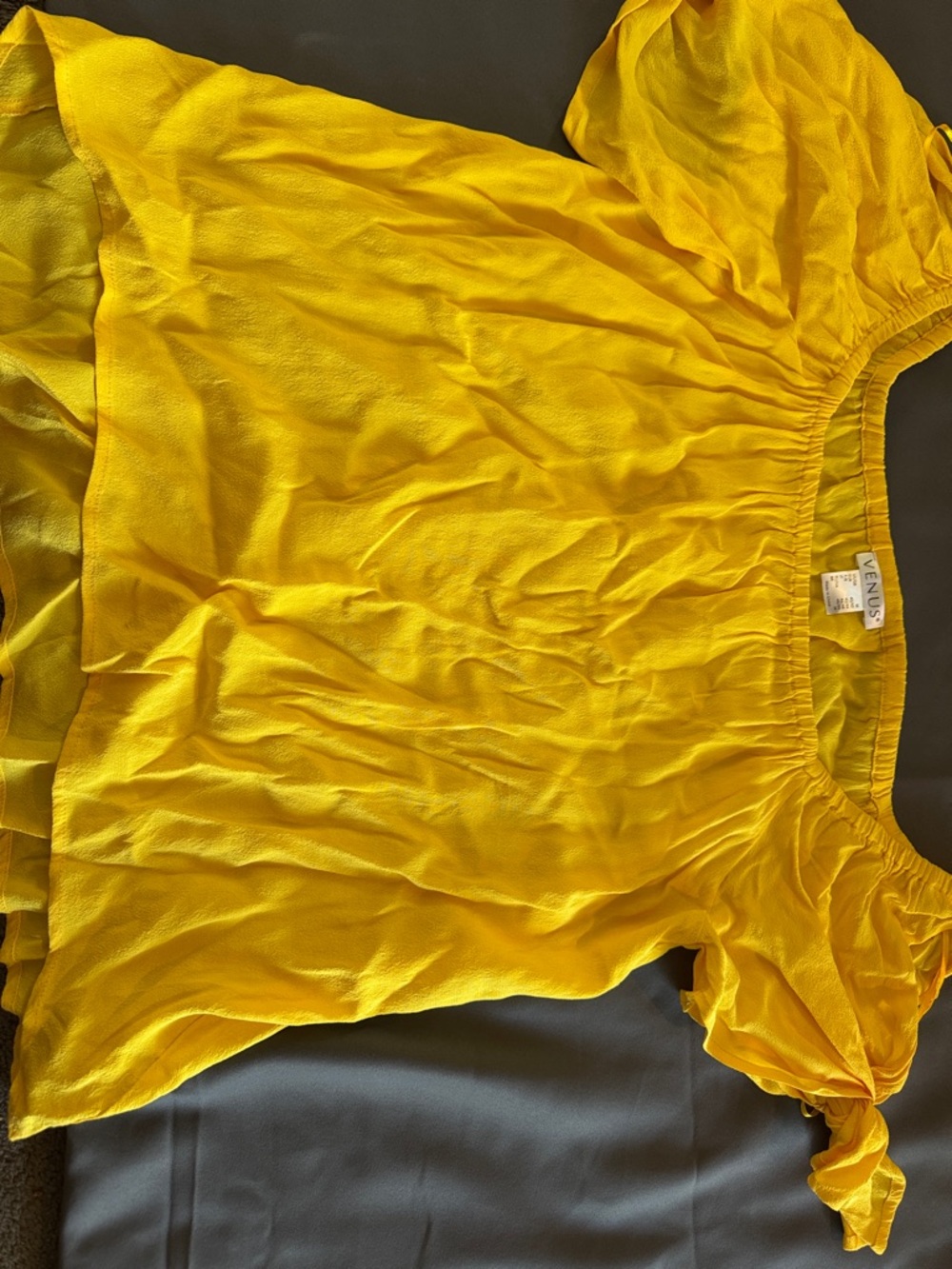 Venus Yellow Off-Shoulder Women's Top